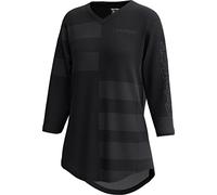 Mischief - Camiseta para mujer, diseño de rayas divididas, color negro, talla L