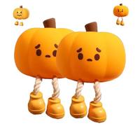 Mischievous Grinning Pumpkin Night Light, Cute Halloween Decor Pumpkin Lights With 3 Level Dimmable, Soft Silicone Bedside Touch Light (B,2PCS)
