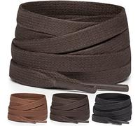 Miscly Cordones de Algodón Encerados Planos [3 Pares] Anchura 6 mm (91 cm, Marrón Oscuro)