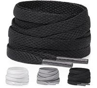 Miscly Cordones Planos [3 Pares] 6mm Para Zapatillas, Zapatillas Deportivas, Zapatos Deportivos y Botas (69 cm, Negro)