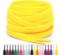 Miscly Cordones Planos para Zapatillas, Disponibles en Varias Tallas y Colores (Amarillo, 183 cm)