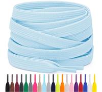 Miscly Cordones Planos para Zapatillas, Disponibles en Varias Tallas y Colores (Azul Claro, 160 cm)