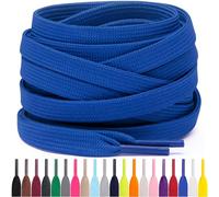 Miscly Cordones Planos para Zapatillas, Disponibles en Varias Tallas y Colores (Azul Real, 114 cm)