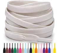 Miscly Cordones Planos para Zapatillas, Disponibles en Varias Tallas y Colores (Blanco Roto, 114 cm)