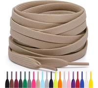 Miscly Cordones Planos para Zapatillas, Disponibles en Varias Tallas y Colores (Caqui, 91 cm)