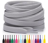 Miscly Cordones Planos para Zapatillas, Disponibles en Varias Tallas y Colores (Gris Claro, 160 cm)