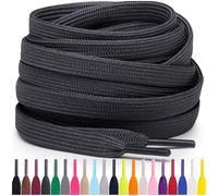 Miscly Cordones Planos para Zapatillas, Disponibles en Varias Tallas y Colores (Gris Oscuro, 69 cm)