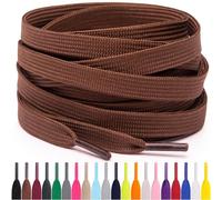 Miscly Cordones Planos para Zapatillas, Disponibles en Varias Tallas y Colores (Marrón, 183 cm)