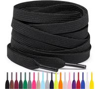 Miscly Cordones Planos para Zapatillas, Disponibles en Varias Tallas y Colores (Negro, 91 cm)