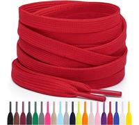 Miscly Cordones Planos para Zapatillas, Disponibles en Varias Tallas y Colores (Rojo, 91 cm)