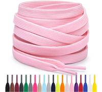 Miscly Cordones Planos para Zapatillas, Disponibles en Varias Tallas y Colores (Rosa, 183 cm)
