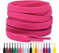 Miscly Cordones Planos para Zapatillas, Disponibles en Varias Tallas y Colores (Rosa Neón, 69 cm)