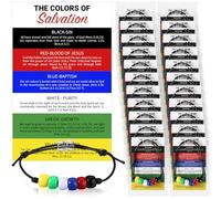 Misdary 100 juegos de pulseras de plan de salvación con tarjetas de bolsillo de oración de salvación para kit de enseñanza de salvación, 100 pulseras de cuentas de salvación, 100 tarjetas de salvación