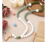 Misdary Rosario para bebé, regalo de bautizo, de silicona, que Dios bendiga a los niños, primer rosario con cruz, suministros de fiesta de bautizo para baby shower, regalos de comunión cristiana