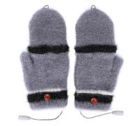 MISDBOUBM Guantes calefactables sin dedos, mitón con calentador de manos recargable por USB para escribir y jugar, almohadilla térmica de doble cara con cubierta plegable para los dedos,