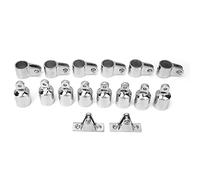 MISDBOUBM Kit de Accesorios Superiores Bimini de 3 Arcos de 16 Piezas, Extremo de Ojo Superior Bimini Deslizante con Montura de bisagra, Accesorios de Hardware Marino para Barcos,