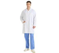 MISEMIYA - Bata Laboratorio Unisex - Bata Blanca Laboratorio Hombre - Bata Medico Mujer - Bata de Laboratorio hombre8167 - L, Blanco