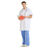 MISEMIYA - Bata Laboratorio Unisex - Bata Blanca Laboratorio Hombre - Bata Medico Hombre - Bata de Laboratorio Hombre 8162 - L, Manga Corta