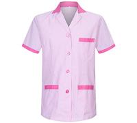 MISEMIYA - Camisa MÉDICO Unisex Enfermera Uniforme Limpieza Laboral ESTÉTICA Dentista Veterinaria Sanitario HOSTELERÍA W820 - XXL, Rosa