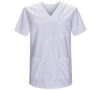 MISEMIYA - Casaca Unisex MÉDICO Enfermera Uniforme Limpieza Laboral ESTÉTICA Dentista Veterinaria Sanitario HOSTELERÍA - Ref.817 - S, Blanco