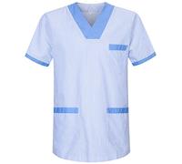 MISEMIYA - Casaca Unisex MÉDICO Enfermera Uniforme Limpieza Laboral ESTÉTICA Dentista Veterinaria Sanitario HOSTELERÍA - Ref.817 - L, Celeste T817-4