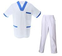 MISEMIYA Casaca Y PANTALÓN Uniformes Sanitarios 8178, Camisa Laboratorio 8171-2 Blanco, X-Small Unisex-Adulto