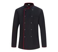 MISEMIYA - Chaqueta Cocinero Hombre - Chaqueta de Chef Hombre - Uniforme Hosteleria 682 - S, Chaquetas Cocinero 682B - Negro