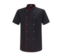 MISEMIYA - Chaqueta Cocinero Hombre - Chaqueta de Chef Hombre - Uniforme Hosteleria MZ-6821B - S, Chaquetas Cocinero 6821B - Negro