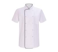 MISEMIYA - Chaqueta Cocinero Hombre - Chaqueta de Chef Hombre - Uniforme Hosteleria MZ-6821B - S, Chaquetas Cocinero 6821B - Blanco