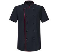 MISEMIYA - Chaqueta Cocinero Hombre - Chaqueta de Chef Hombre - Uniforme Hosteleria - Ref.8421B - S, Chaquetas Cocinero 8421B - Negro