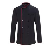 MISEMIYA - Chaqueta Cocinero Hombre - Chaqueta de Chef Hombre - Uniforme Hosteleria - - Ref.842B - 3XL, Chaquetas Cocinero 842B - Negro