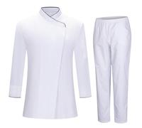 MISEMIYA - Chaqueta y PANTALÓN Chef para Mujer - Chaqueta de Chef Mujer - Uniforme Hosteleria - 731-8312 - S, Blanco
