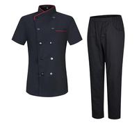 MISEMIYA - Chaqueta y PANTALÓN Chef para Mujer - Chaqueta de Chef Mujer - Uniforme Hosteleria - 8441-8312 - 3XL, Negro