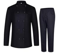 MISEMIYA - Chaqueta y PANTALÓN Chef para Mujer - Chaqueta de Chef Mujer - Uniforme Hosteleria - 848-8312 - L, Negro