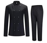 MISEMIYA - Chaqueta y Pantalon Cocinero Hombre - Chaqueta de Chef Hombre - Uniforme Hosteleria - 8501-8312 - 4XL, Negro