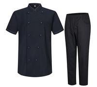 MISEMIYA - Chaqueta y Pantalon Cocinero Hombre - Chaqueta de Chef Hombre - Uniforme Hosteleria - 8501B-8312 - XXL, Negro