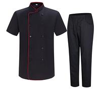 MISEMIYA - Chaqueta y Pantalon Cocinero Hombre - Chaqueta de Chef Hombre - Uniforme Hosteleria - Ref.8421-8312 - L, Chaquetas y Pantalón 8421B8 - Negro