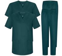 MISEMIYA Lot Sanitaires Bz-2-817-8312 Pack 2 Pcs-Casaca Y PANTALÓN Unisex Uniformes Sanitarios, Verde Oscuro, L Adulto