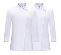 MISEMIYA Mujer Paquete 2 Unidades-Chaqueta COCINERA MZ-2-731, Blanco, L (Pack de 2)