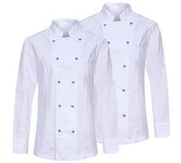 MISEMIYA Mujer Paquete 2 Unidades-Chaqueta de Chef KZ-2-848, Blanco, XXL (Pack de 2)