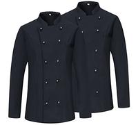 MISEMIYA Mujer Paquete 2 Unidades-Chaqueta de Chef KZ-2-848, Negro, XL (Pack de 2)