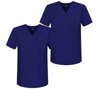 MISEMIYA - Pack*2 - Casaca Sanitarios Unisex Uniformes Sanitarios Cuello Pico Mangas Cortas Uniformes Laboratorios - Ref.817 * 2 - XXL, Morado 68