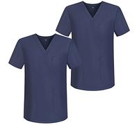 MISEMIYA - Pack*2 - Casaca Sanitarios Unisex Uniformes Sanitarios Cuello Pico Mangas Cortas Uniformes Laboratorios - Ref.817 * 2 - L, Gris 68