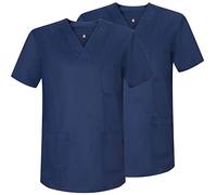 MISEMIYA - Pack 2 Pcs - Casaca Sanitario Unisex Uniformes Sanitarios Uniforme Sanitario Uniforme MEDICOS - Ref.817 * 2 - M, Azul Marino 21