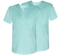 MISEMIYA - Pack 2 Pcs - Casaca Sanitario Unisex Uniformes Sanitarios Uniforme Sanitario Uniforme MEDICOS - Ref.817 * 2 - L, Turquesa
