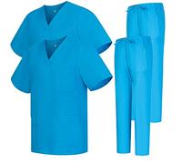 MISEMIYA - Pack * 2 Pcs - CASACA Y PANTALÓN SANITARIOS UNISEX UNIFORMES SANITARIOS MÉDICOS 2-6801-6802 - M, Celeste 68