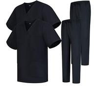 MISEMIYA - Pack * 2 Pcs - CASACA Y PANTALÓN SANITARIOS UNISEX UNIFORMES SANITARIOS MÉDICOS 2-6801-6802 - XS, Negro 68