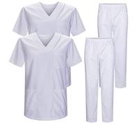 MISEMIYA - Pack * 2 Pcs - Casaca Y PANTALÓN Sanitarios Unisex Uniformes Sanitarios MÉDICOS 2-817-8312-3XL, Blanco 22