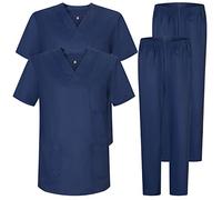 MISEMIYA - Pack * 2 Pcs - Casaca Y PANTALÓN Sanitarios Unisex Uniformes Sanitarios MÉDICOS 2-817-8312 - L, Azul Marino 22