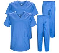 MISEMIYA - Pack * 2 Pcs - Casaca Y PANTALÓN Sanitarios Unisex Uniformes Sanitarios MÉDICOS 2-817-8312 - L, Celestes 22